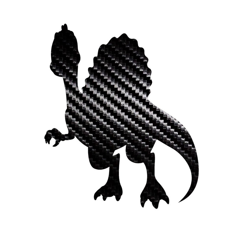 4 Pack Dinosaur Sticker Black Carbon Fiber Vinyl Decal Logo Laptop Window